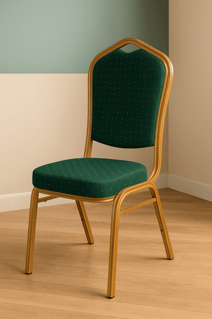 Green Banqueting Chairs Metal Stacking Dining Chairs Chruch Wedding Hall Party Events
