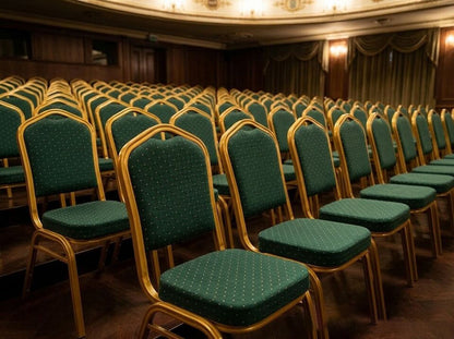 Green Banqueting Chairs Metal Stacking Dining Chairs Chruch Wedding Hall Party Events