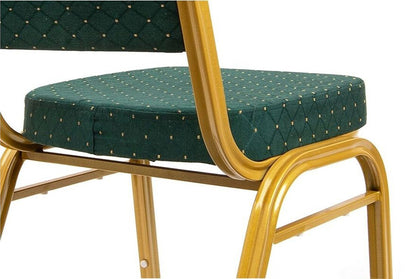 Green Banqueting Chairs Metal Stacking Dining Chairs Chruch Wedding Hall Party Events