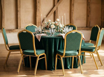 Green Banqueting Chairs Metal Stacking Dining Chairs Chruch Wedding Hall Party Events