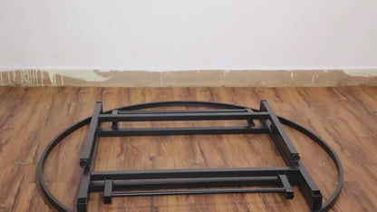 Demonstration of the 1.8 m round folding banqueting table
