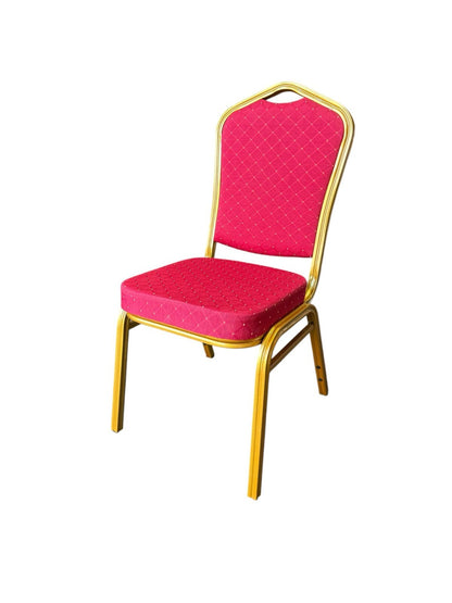 Red Gold Metal High Density Foam Banquet Chairs For Wedding Hall Chruch Mosque