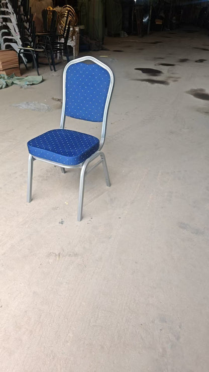 Blue Metal High Density Foam Banquet Chairs For Wedding Hall Chruch Mosque