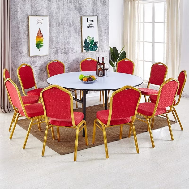 1.8 m round folding table with banqueting chairs in an event room